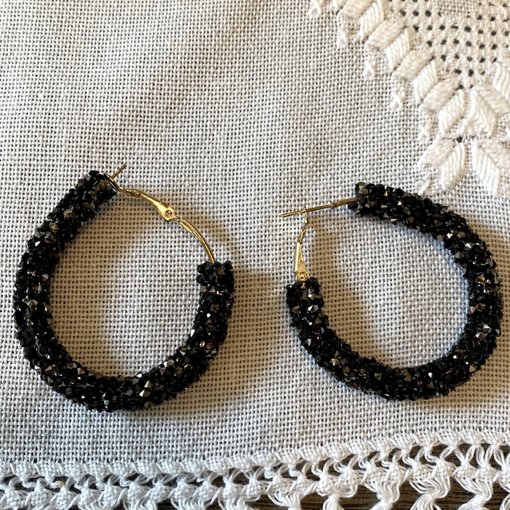 Austrian crystal hoop earrings